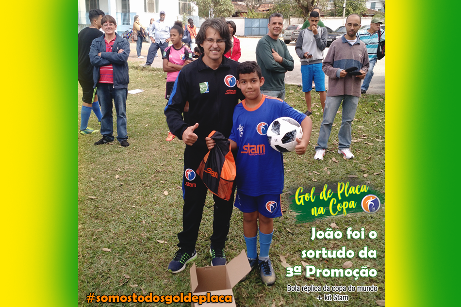 João, vencedor da 3ª Promoção Gol de Placa na Copa